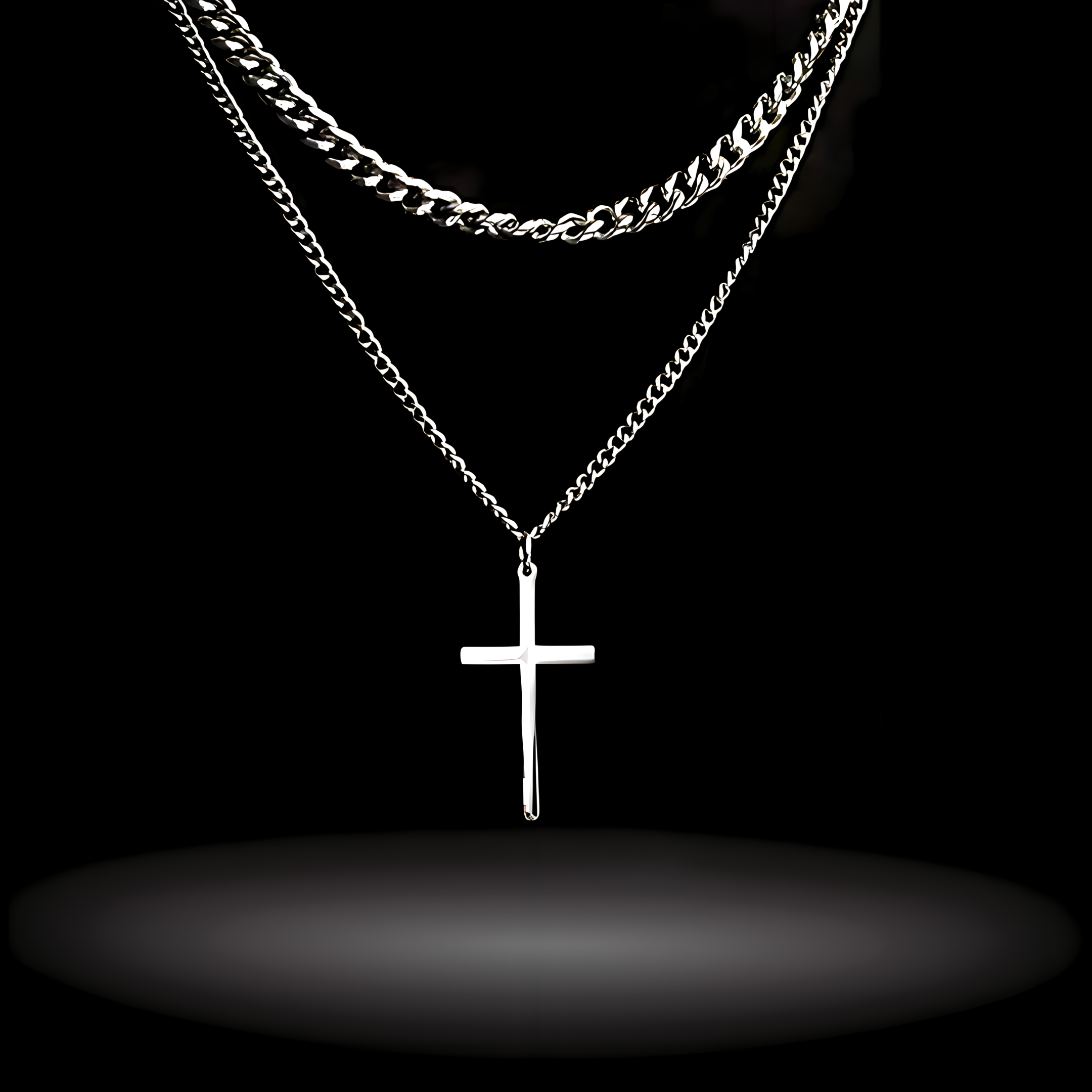 Pearls Of Royalty™ Double Layer Cross Necklace